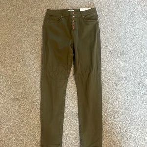 Loft Hugh Waist Skinny Ankle Olive Green Jeans Size 10/30 NWT